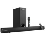 Zebronics 200W Soundbar with Dual Drivers, Virtual 5.1 Surround, 5.2" Subwoofer, BT v5.3, TV (ARC), USB, AUX, Wall Mountable, Karaoke, Wireless Mic, LED Display (Juke Bar 4120)