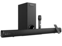 Zebronics 200W Soundbar with Dual Drivers, Virtual 5.1 Surround, 5.2" Subwoofer, BT v5.3, TV (ARC), USB, AUX, Wall Mountable, Karaoke, Wireless Mic, LED Display (Juke Bar 4120)