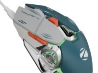 Zebronics Transformer M Plus Wired Gaming Mouse, Up to 12800 DPI, 6 Buttons with a 6-Level DPI Switch, 8 RGB Modes, 1000Hz Polling Rate, 1.5m Detachable Cable, Gaming Grade Sensor (Grey + Blue)