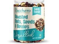Zucchero Roasted Superfood Trail Mix, 400 Gm (16 in 1: Nuts, Seeds & Berries SuperMix) | Low Calorie Hi-Protein Snack | Premium Health Mix | Ultimate Diet Snack | Super Yummy | | Super Crunchy | Oil-Free Roasting | Zero Added Salt