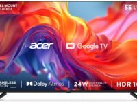 acer 139 cm (55 inches) G Series 4K Ultra HD Smart LED Google TV AR55GT2851UDFL (Black)