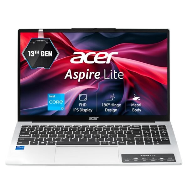 acer Aspire Lite, 13th Gen Intel Core i3-1305U, 8GB RAM, 512GB SSD, FHD, 15.6"/39.62cm, Windows 11 Home, Steel Gray, 1.59KG, AL15-53, Metal Body, Thin and Light Premium, Laptop