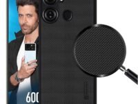 fabe kee Niukin Super Frosted Shield Pro Back Silicone Soft Mobile Case For Itel P40 Dotted Slim-Fit Design Tpu Shockproof Cover,Black