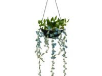 fancymart Artificial Wisteria in Boat Hanging Pot (Height : 60 cm) Artificial Flowers Home Decor Items, Wall hangings for Home Decoration