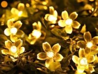 fizzytech Silicone Flower LED String Lights – 25 LED, 5 Meter Warm White Copper Wire Fairy Lights for Window, Wall, Garden, Diwali, Christmas, Wedding & Home Decoration