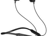 pTron Tangent Duo in Ear Wireless Headphones with Mic, 13mm Driver, Bluetooth V5.2, Dual Device Pairing, Fast Charging Type-C Wireless Neckband, Voice Assistant & IPX4 Water Resistant (Jet Black)