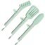 pepplo 3in1 Silicone Kitchen Cooking Tongs Set, Stainless Steel Nonstick Food Tong Silicone Tips for Serving Spaghetti Steak Pizza Salad(Green)