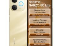 realme NARZO 80 Lite 4G (Beach Gold, 4GB+64GB) | 6300mAh Segment's Biggest Battery | 7.94mm Slim Design | 300% Ultra Volume | Pulse Light: 9 Colors, 5 Glow Modes | Ai Assist