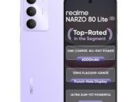 realme NARZO 80 Lite 5G (Crystal Purple, 4GB+128GB) | 6000mAh Long-Lasting Battery | MediaTek Dimensity 6300 5G | AI Assist | IP64 Rated Water & Dust Resistance | Military-Grade Durability