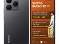 realme NARZO 90 5G (Carbon Black,6GB+128GB) | 7000mAh Biggest Battery | 60W Fastest Charging | 50MP Front & Rear AI Cameras | 4000nits Brightest Display | AI Assist | IP69 Dust & Water Resistance