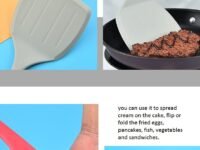 we3 Kitchen Spatula Set Heat Resistant Silicone and Stainless Steel Core - Turner Spatulas Rubber Grip - Flexible Silicone Spatulas for Non Stick Cookware (Dark Blue)