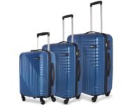 American Tourister Ivy Nxt 3PCSET 4 Spinner Wheels Hard Luggage Polycarbonate Check-in Trolley Bags for Travel with Mounted TSA Lock for Unisex - Blue, Small,Medium, Large, 79 cm
