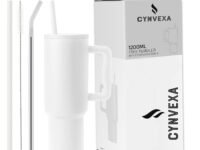 Tumbler with lid and Straw 1200ML Cup Stainless Steel Vacuum Insulated Tumbler for Water, Iced Tea or Coffee 1.2L Office Gym Travelling (40 - Oz - Coconut Cloud)