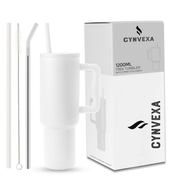 Tumbler with lid and Straw 1200ML Cup Stainless Steel Vacuum Insulated Tumbler for Water, Iced Tea or Coffee 1.2L Office Gym Travelling (40 - Oz - Coconut Cloud)