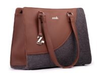 ZOUK Women's Office Essential Bag | Jute | Vegan Leather Handcrafted Tote Bag With Double Handle Shoulder Strap