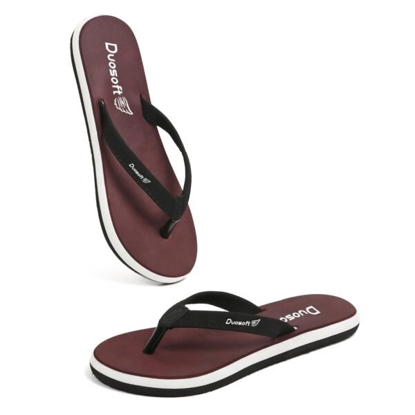 Doctor Walk Flip Flops with Comfortable Footpad, Soft Straps, Anti-Skid Design, Black and White Slipper for Women's