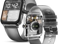 Fire-Boltt Ninja Phantom Smart Watch 1.83” Display, Transparent Clear Body Design, Bluetooth Calling, 120+ Sports Modes, Voice Assistant, AI Outfit Watch Face Smartwatch for Men & Women Black Smoke