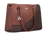 ZOUK Women's Office Essential Bag | Jute | Vegan Leather Handcrafted Tote Bag With Double Handle Shoulder Strap