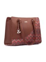 ZOUK Women's Office Essential Bag | Jute | Vegan Leather Handcrafted Tote Bag With Double Handle Shoulder Strap