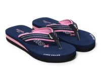Doctor Walk Soft Comfort Flip Flops, Black and Red, Cushioned Thong Sandals Slipper for Women's