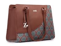 ZOUK Women's Office Essential Bag | Jute | Vegan Leather Handcrafted Tote Bag With Double Handle Shoulder Strap