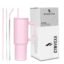 Tumbler with lid and Straw 1200ML Cup Stainless Steel Vacuum Insulated Tumbler for Water, Iced Tea or Coffee 1.2L Office Gym Travelling (40 - Oz - Pink)