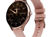 Fire-Boltt Phoenix Air Smart Watch 1.26” Round Display, Rotating Button, Wireless Charging, Ultra Lightweight Metal Body, Bluetooth Calling, Smartwatch with Silicone & Mesh Steel Straps Petal Pink
