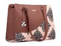 ZOUK Women's Office Essential Bag | Jute | Vegan Leather Handcrafted Tote Bag With Double Handle Shoulder Strap