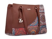 ZOUK Women's Office Essential Bag | Jute | Vegan Leather Handcrafted Tote Bag With Double Handle Shoulder Strap
