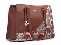 ZOUK Women's Office Essential Bag | Jute | Vegan Leather Handcrafted Tote Bag With Double Handle Shoulder Strap