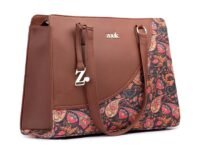 ZOUK Women's Office Essential Bag | Jute | Vegan Leather Handcrafted Tote Bag With Double Handle Shoulder Strap