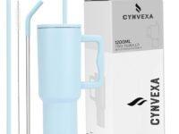 Tumbler with lid and Straw 1200ML Cup Stainless Steel Vacuum Insulated Tumbler for Water, Iced Tea or Coffee 1.2L Office Gym Travelling (40 - Oz - Retro Mint)