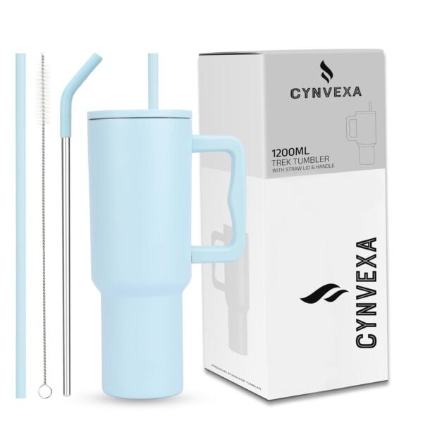 Tumbler with lid and Straw 1200ML Cup Stainless Steel Vacuum Insulated Tumbler for Water, Iced Tea or Coffee 1.2L Office Gym Travelling (40 - Oz - Retro Mint)