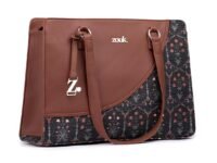 ZOUK Women's Office Essential Bag | Jute | Vegan Leather Handcrafted Tote Bag With Double Handle Shoulder Strap