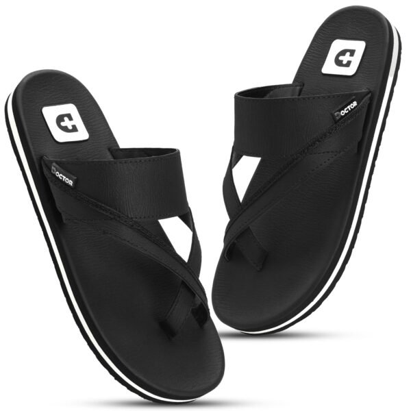 Men’s Comfort Slippers with Cross Strap Design | Cushioned Footbed & Shock Absorbing Sole | Lightweight Everyday Wear Slippers for Office, Home & Casual Walking