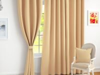 Story@Home 100% True Blackout Window Curtains 5 Feet Long Set of 1 | Plain Design | Room Darkening Curtain | Thermal Insulated Curtains for Living Room, Bedroom | (116 x 152 cm, Tan)