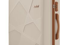 Safari Pentagon Pro 8 Wheels Trolley Bags, Luxury Beige, Checkin | 75 cm | Large, Safari Pentagon Pro 75cm Large Size Check-in Trolley Bag Polypropylene 8 Wheels Luxury Beige