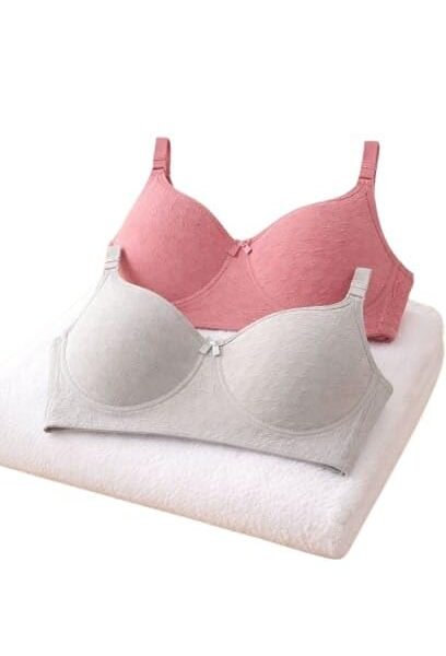 Imsa Moda Women's Cotton Lightly Padded Non-Wired Full Coverage Everyday Bra (Pack of 2) | Comfortable Multicolor Bra
