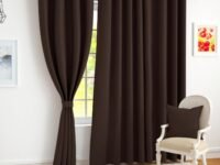 Story@Home 100% True Blackout Door Curtains 7 Feet Long Set of 1 | Solid Printed | Room Darkening Curtain | Thermal Insulated Curtains for Living Room | (116 x 215 cm, Dark Brown)