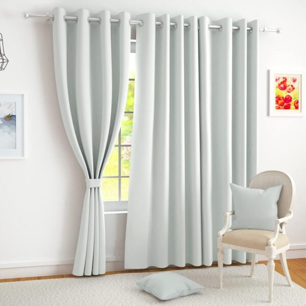 Story@Home 100% True Blackout Window Curtains 5 Feet Long Set of 1 | Plain Design | Room Darkening Curtain | Thermal Insulated Curtains for Living Room, Bedroom | (118 x 152 cm, Grey)