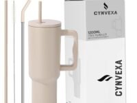 Tumbler with lid and Straw 1200ML Cup Stainless Steel Vacuum Insulated Tumbler for Water, Iced Tea or Coffee 1.2L Office Gym Travelling (40 - Oz - Skin)
