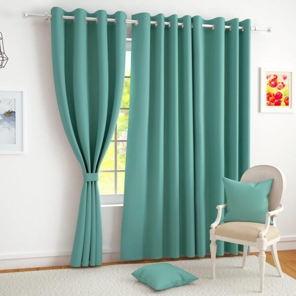 Story@Home 100% True Blackout Window Curtains 5 Feet Long Set of 1 | Solid Design | Room Darkening Curtain | Thermal Insulated Curtains for Living Room, Bedroom | (118 x 152 cm, Mint Green)