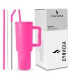 CYNVEXA Tumbler with lid and Straw 1200ML Cup Stainless Steel Vacuum Insulated Tumbler for Water, Iced Tea or Coffee 1.2L Office Gym Travelling (40-OZ- Raspberry Pink)