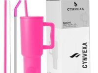 CYNVEXA Tumbler with lid and Straw 1200ML Cup Stainless Steel Vacuum Insulated Tumbler for Water, Iced Tea or Coffee 1.2L Office Gym Travelling (40-OZ- Raspberry Pink)
