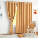 Story@Home 100% True Blackout Window Curtains 5 Feet Long Set of 1 | Plain Design | Room Darkening Curtain | Thermal Insulated Curtains for Living Room, Bedroom | (118 x 152 cm, Mustard)