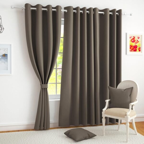 Story@Home 100% True Blackout Window Curtains 5 Feet Long Set of 1 | Solid Design |Room Darkening Curtain | Thermal Insulated Curtains for Living Room, Bedroom | (116 X 152 Cm, Tan Beige)