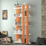 5 Tier Open Bookshelf Modern Bookcase, Wood Book Shelf, Floor Freestanding Bookshelves Vertical Storage Organizer for Bedroom, Living Room, Office (White/Teak)