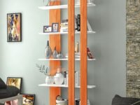 5 Tier Open Bookshelf Modern Bookcase, Wood Book Shelf, Floor Freestanding Bookshelves Vertical Storage Organizer for Bedroom, Living Room, Office (White/Teak)