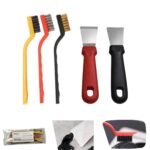 5pcs Cleaning Set for Kitchen, Bathroom, Corner, Sink. Cleaning Brush, Scraper Supplies and Cleaning KnifeTools for De-greasing and Dirty