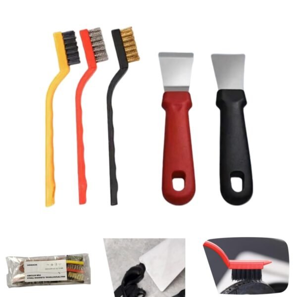 5pcs Cleaning Set for Kitchen, Bathroom, Corner, Sink. Cleaning Brush, Scraper Supplies and Cleaning KnifeTools for De-greasing and Dirty